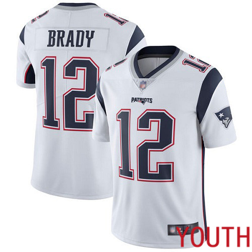 New England Patriots Football #12 Vapor Untouchable Limited White Youth Tom Brady Road NFL Jersey->women nfl jersey->Women Jersey